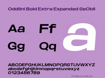 Oddlini Bold ExtExp SeObli Version 1.002图片样张