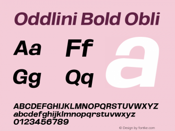 Oddlini Bold Obli Version 1.002图片样张