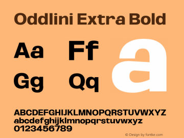 Oddlini Extra Bold Version 1.002 Font Sample