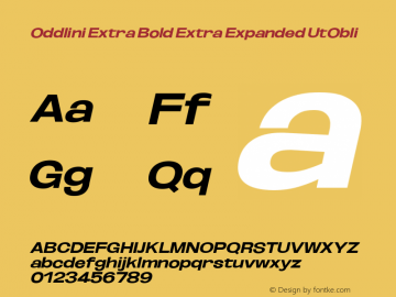 Oddlini ExtBd ExtExp UtObli Version 1.002 Font Sample