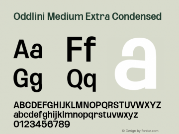Oddlini Medium Extra Condensed Version 1.002图片样张