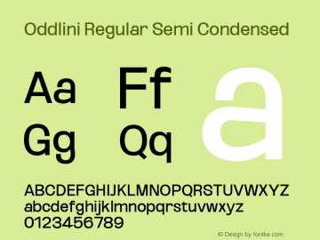 Oddlini Regular Semi Condensed Version 1.002图片样张