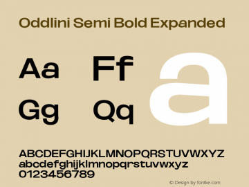 Oddlini Semi Bold Expanded Version 1.002图片样张