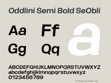 Oddlini Semi Bold SeObli Version 1.002图片样张