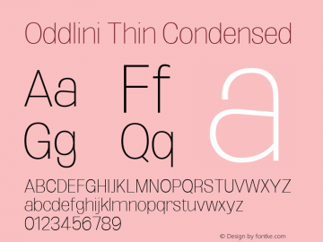 Oddlini Thin Condensed Version 1.002图片样张