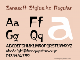 Sanasoft Stylus.kz 1.1 Font Sample