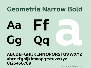 Geometria-NarrowBold Version 1.000 Font Sample