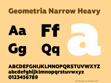 Geometria-NarrowHeavy Version 1.000 Font Sample