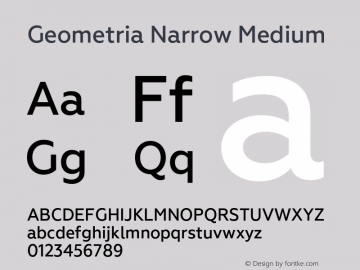 Geometria-NarrowMedium Version 1.000 Font Sample