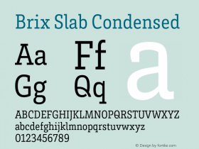 BrixSlabCondensed-Regular Version 3.333 Font Sample