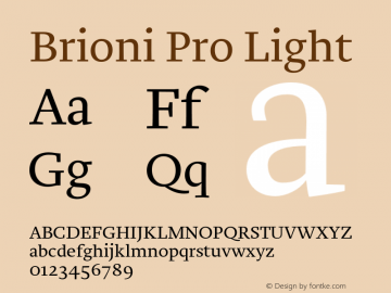 BrioniPro-Light Version 2.000图片样张