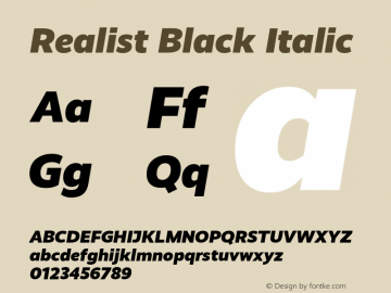 Realist Black Italic Version 1.000图片样张