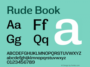 Rude-Book Version 1.000 Font Sample