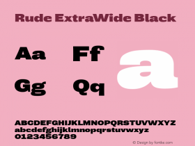 Rude ExtraWide Black Version 1.000 Font Sample