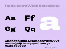 Rude ExtraWide ExtraBold Version 1.000 Font Sample