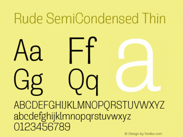 Rude SemiCondensed Thin Version 1.000图片样张