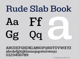 Rude Slab Book Version 1.000 Font Sample