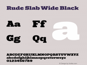 Rude Slab Wide Black Version 1.000 Font Sample