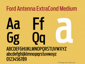 Ford Antenna ExtraCond Medium Version 1.0 Font Sample