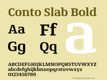 Conto Slab Bold Version 1.001;PS 1.1;hotconv 1.0.88;makeotf.lib2.5.647800 Font Sample