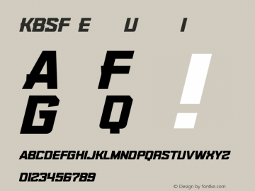 KBSFEdge-UltraItalic Version 1.000;PS 001.001;hotconv 1.0.56 Font Sample