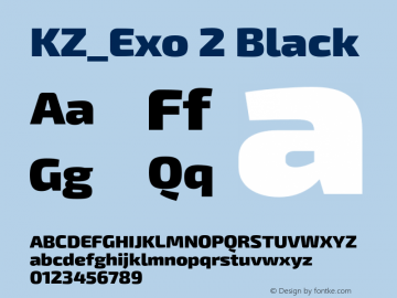 KZ_Exo 2 Black  Font Sample