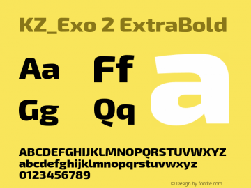 KZ_Exo 2 ExtraBold  Font Sample