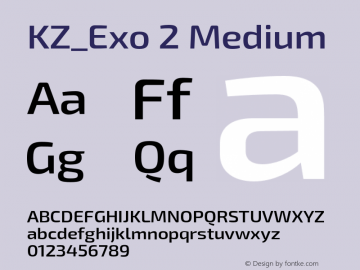 KZ_Exo 2 Medium  Font Sample