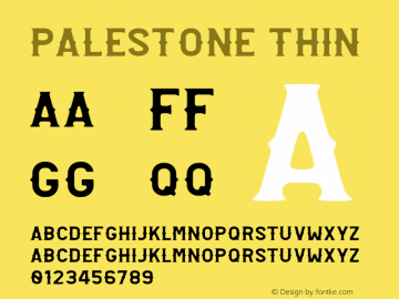 Palestone-Thin Version 1.000;PS 001.000;hotconv 1.0.88;makeotf.lib2.5.64775 Font Sample