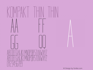 Kompakt Thin Version Kompakt Thin Font Sample