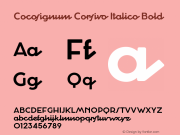 CocosignumCorsivoItalico-Bold Version 2.001 Font Sample