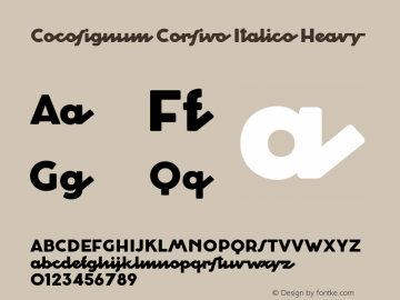 CocosignumCorsivoItalico-Hv Version 2.001 Font Sample