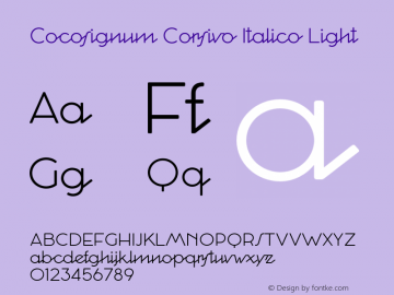 CocosignumCorsivoItalico-Lt Version 2.001 Font Sample