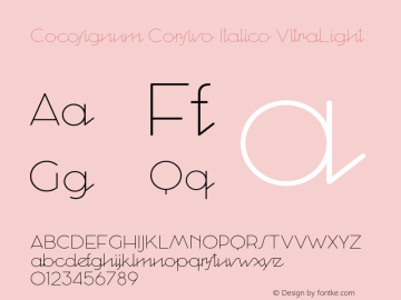 CocosignumCorsivoItalico-ULt Version 2.001 Font Sample