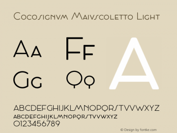 CocosignumMaiuscoletto-Light Version 2.001 Font Sample