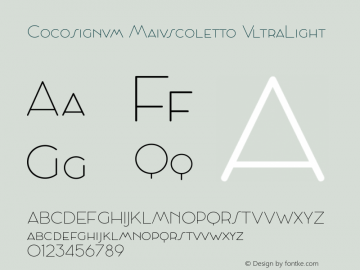 CocosignumMaiuscoletto-ULight Version 2.001 Font Sample