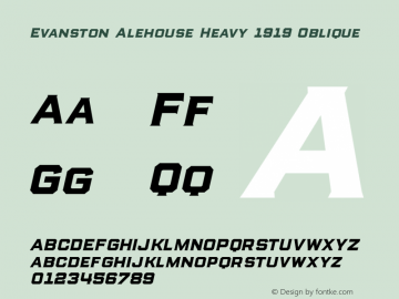 EvanstonAlehouse-Heavy1919Oblique 1.000 Font Sample