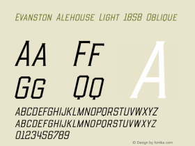 EvanstonAlehouse-Light1858Oblique 1.000 Font Sample