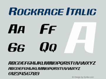 RockraceItalic-Regular Version 1.000图片样张