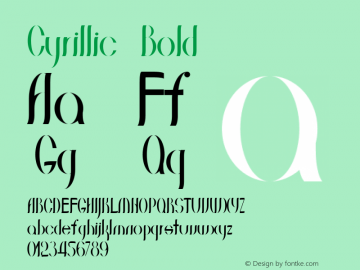 Cyrillic Bold Version 1.000 Font Sample