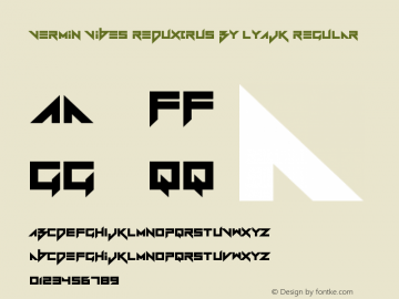 Vermin Vibes Redux(RUS BY LYAJK Version 1.00 November 30, 2017, initial release Font Sample