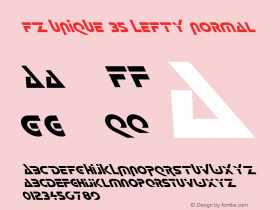 FZ UNIQUE 35 LEFTY Normal 1.000 Font Sample