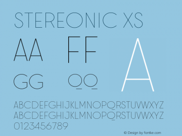 Stereonic-XS Version 1.0 Font Sample