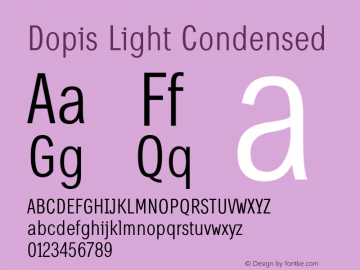 Dopis-LightCondensed Version 1.000;com.myfonts.easy.tdf.dopis.condensed-light.wfkit2.version.53v6图片样张