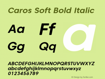 Caros Soft Bold Italic Version 1.000图片样张