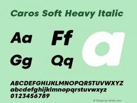 Caros Soft Heavy Italic Version 1.000 Font Sample