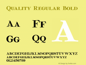Quality Regular Bold Version 1.000 Font Sample