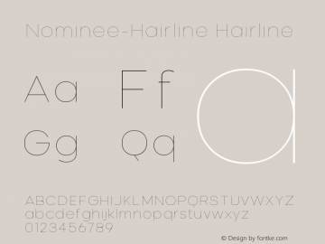 Nominee Hairline Version 1.000 Font Sample