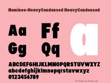 Nominee Heavy Condensed Version 1.000 Font Sample