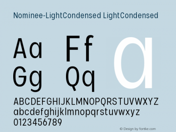 Nominee Light Condensed Version 1.000 Font Sample